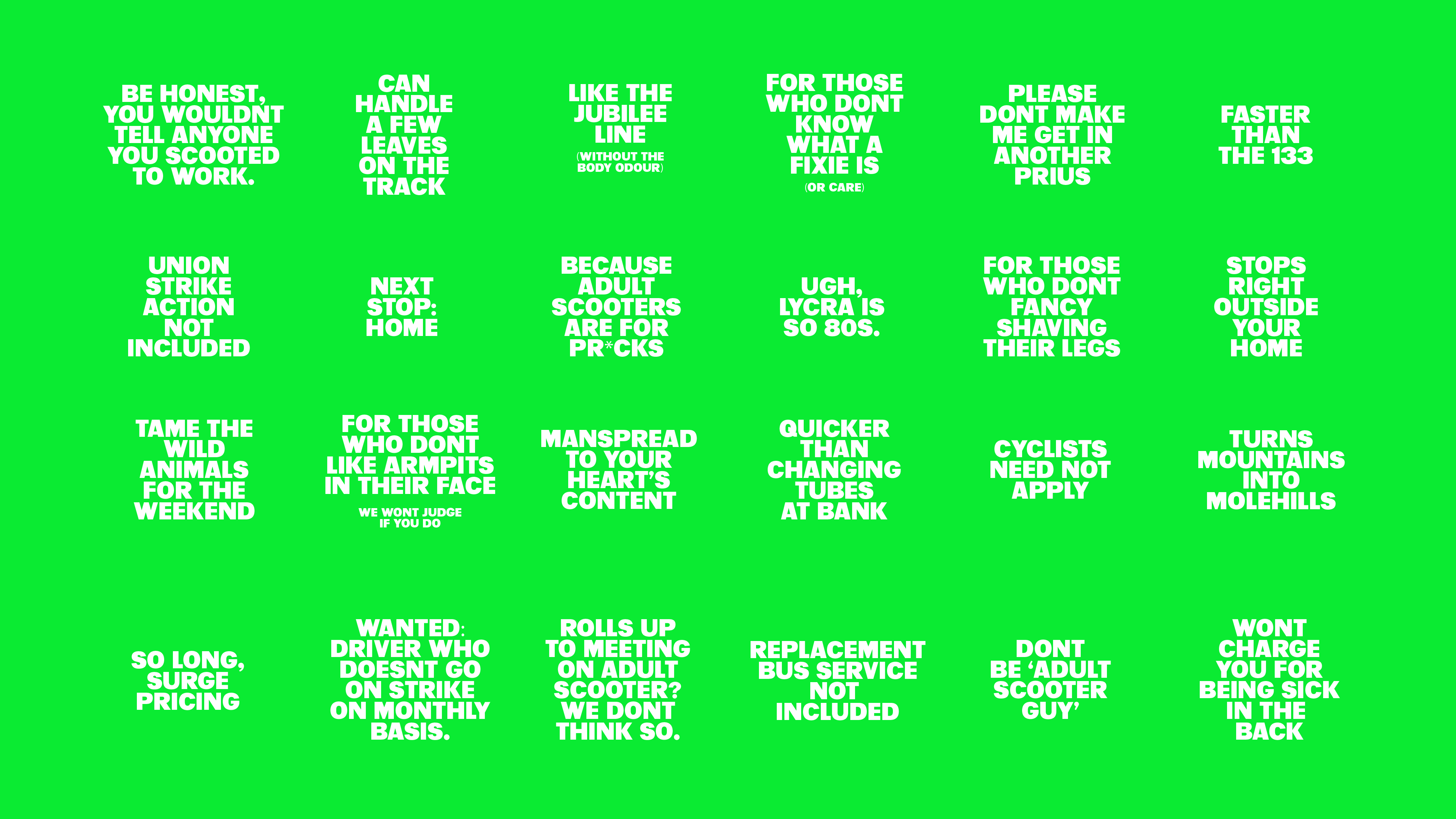 Punchy copy for the campaign