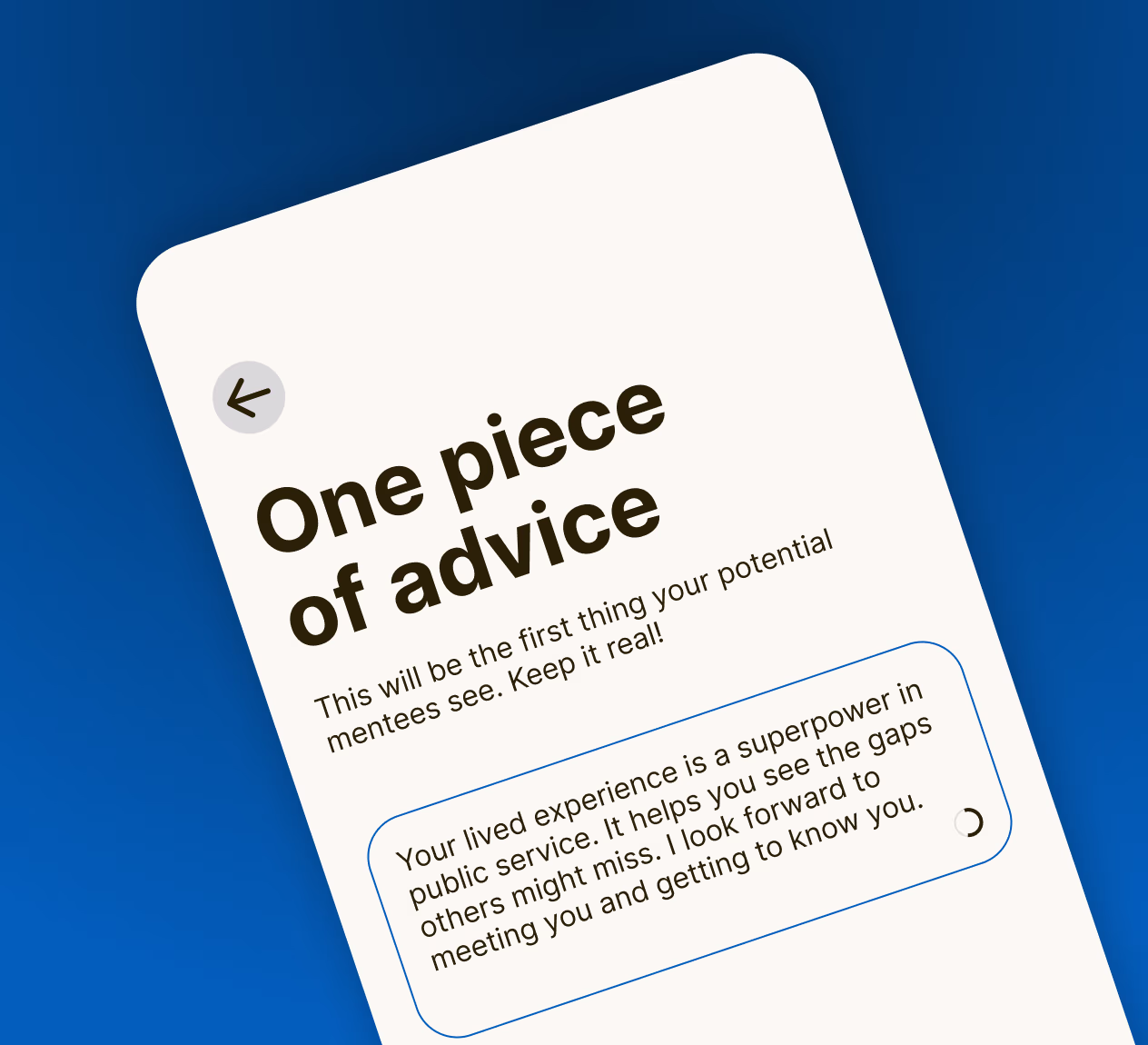 TipStart mentor advice content design